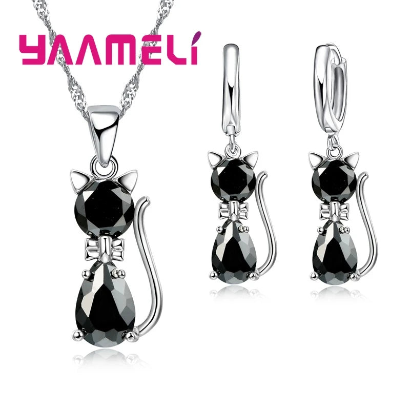 Real 925 Sterling Silver Color Jewelry Set