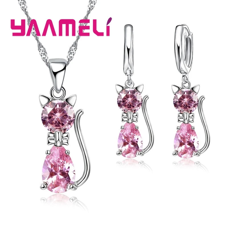 Real 925 Sterling Silver Color Jewelry Set