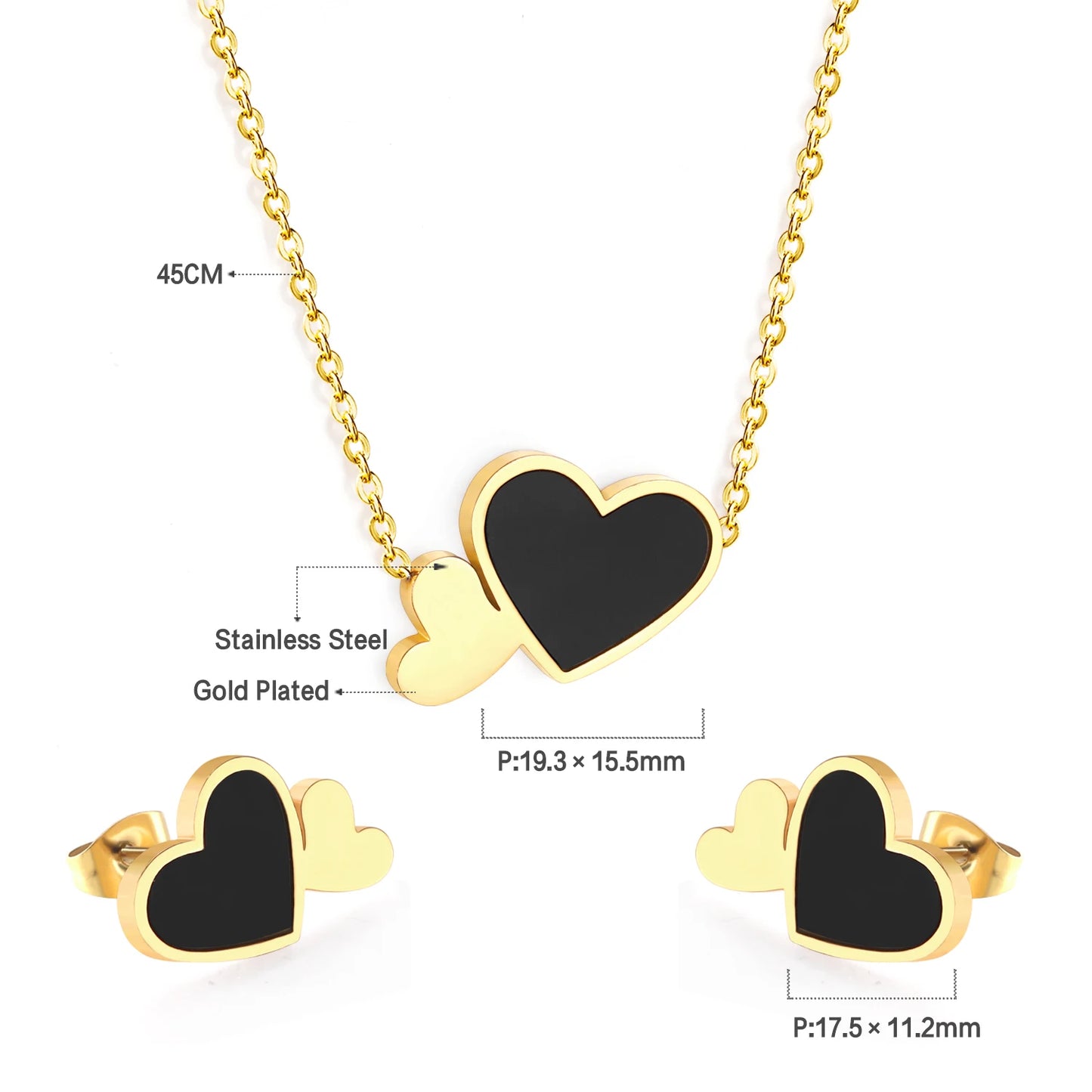 LUXUKISSKIDS Trendy Jewellery Sets Stainless Steel