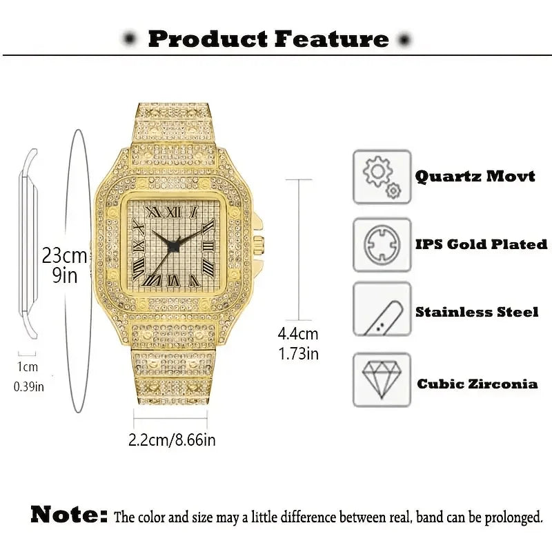 Classic Luxury Business Men's Steel Strap  Wristwatch