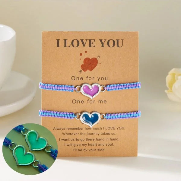 2 PCS/Set Butterfly Couples Pendant Luminous Bracelet