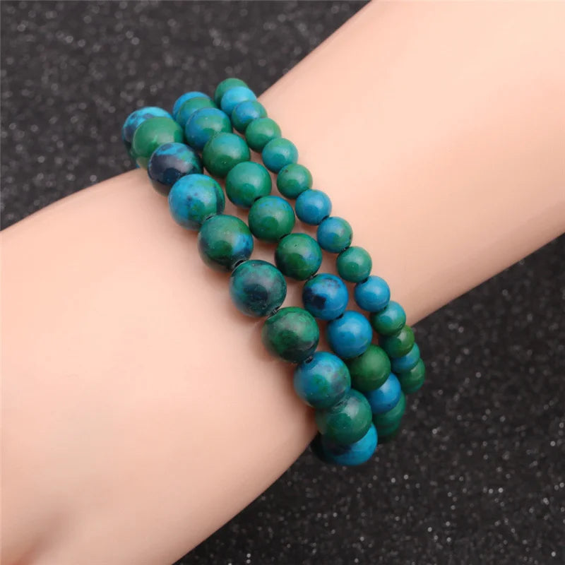Natural Stone Beads Bracelet Round Diabetes Relief Bracelet Healing Lose Weight Jewelry