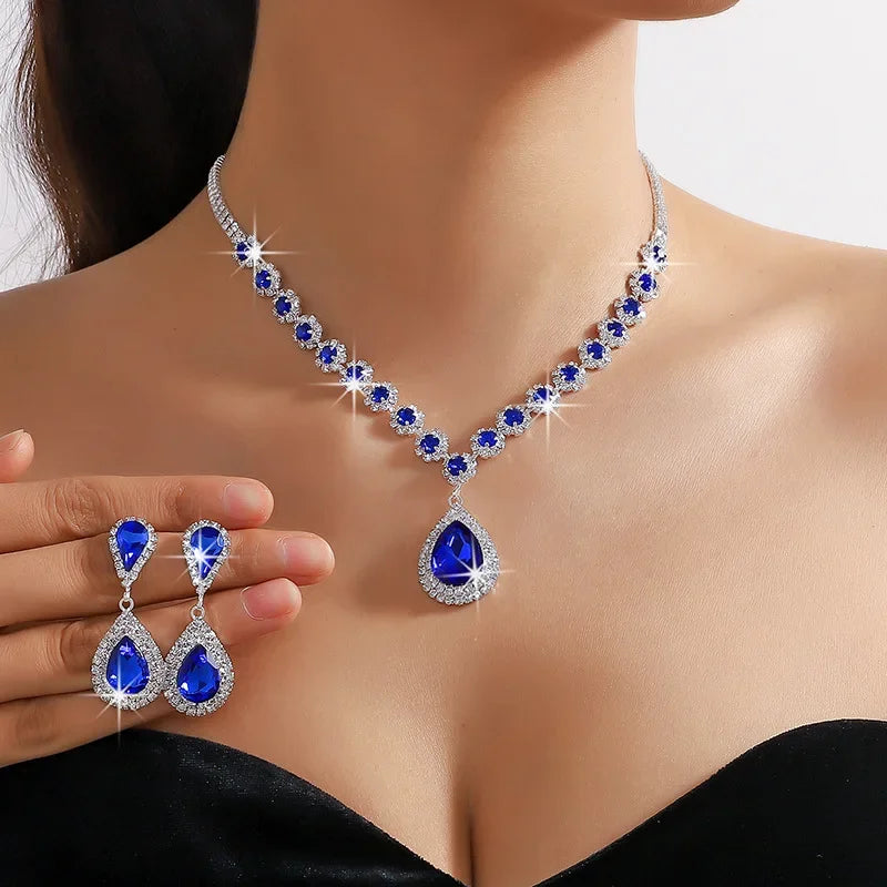 Crystal Necklace Earrings