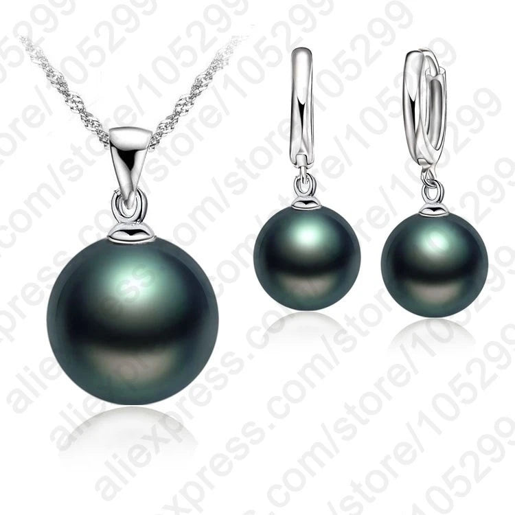 Genuine 925 Sterling Silver Bridal Jewelry Sets Pearl Fashion Jewelry