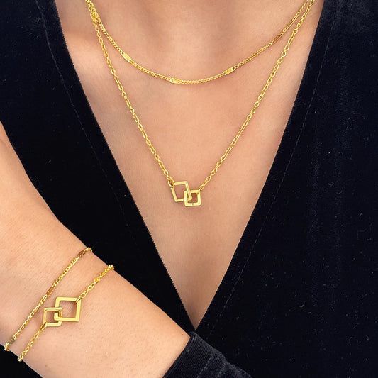 Square Clasp Bracelet Necklace