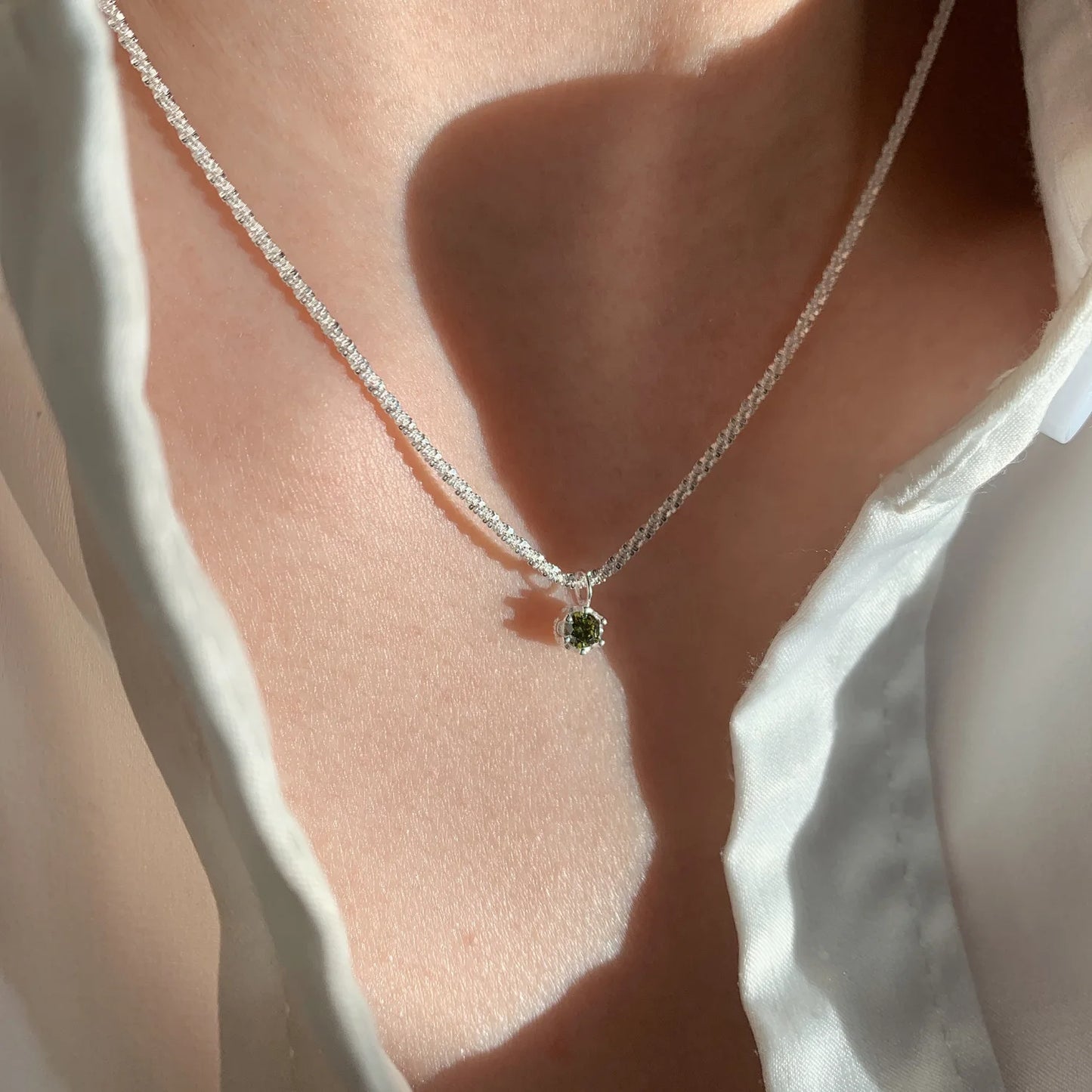 Sterling Silver Necklace Cute Five Pointed Star Set