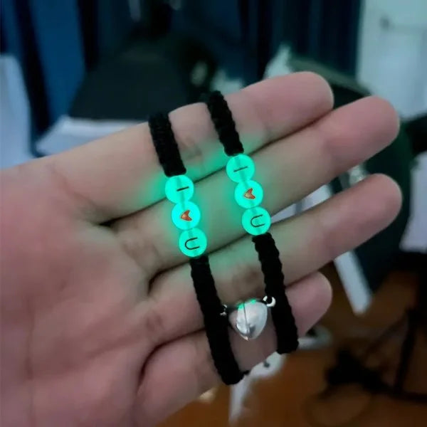 2 PCS/Set Butterfly Couples Pendant Luminous Bracelet