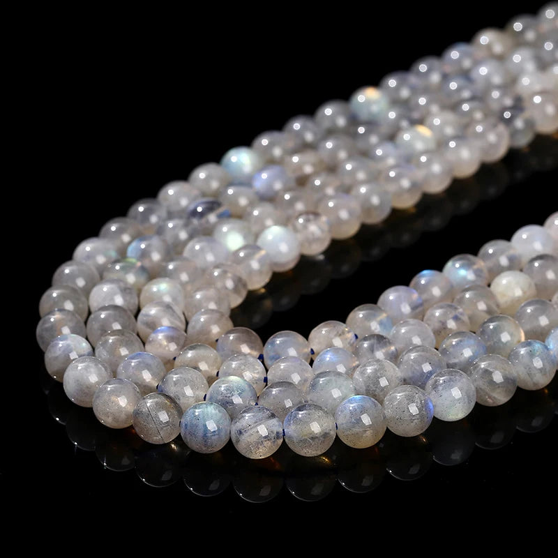3A Natural Gray Moonstone Irisation Shiny Labradorite Fine Gems