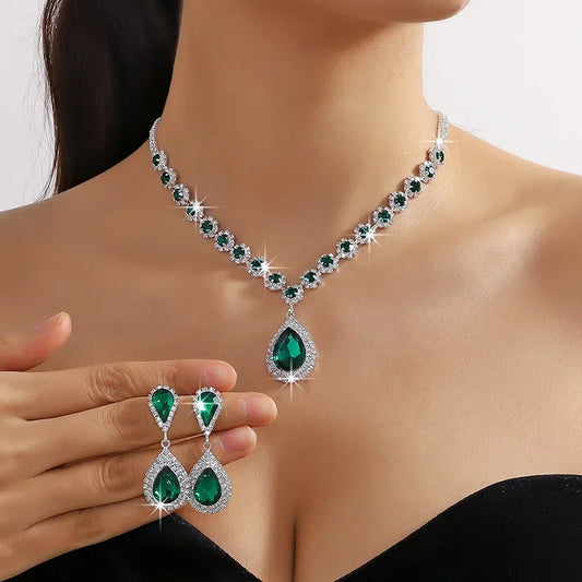 Crystal Necklace Earrings