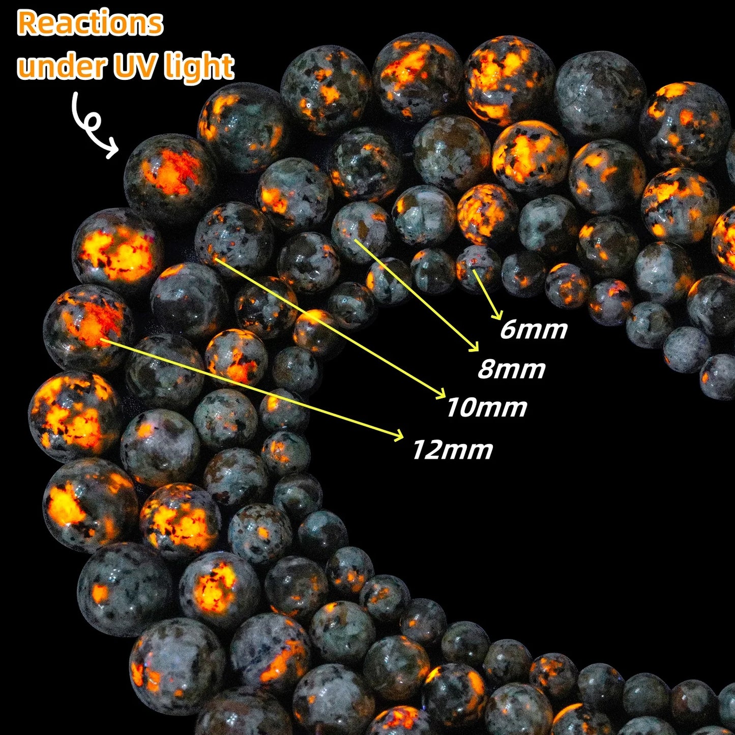 Natural Flame Stone Beads New Yooperlite Sodalite