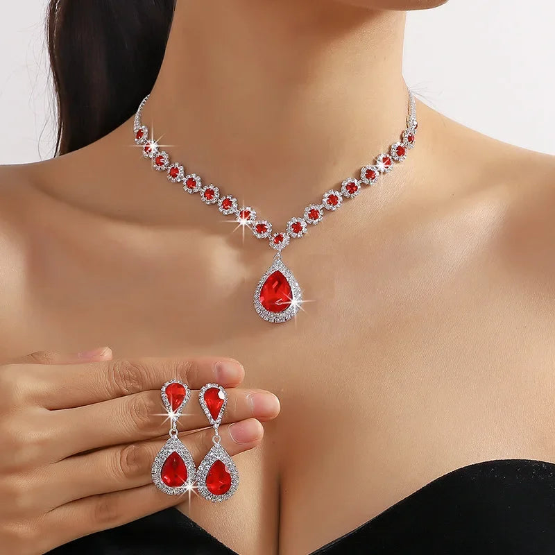 Crystal Necklace Earrings
