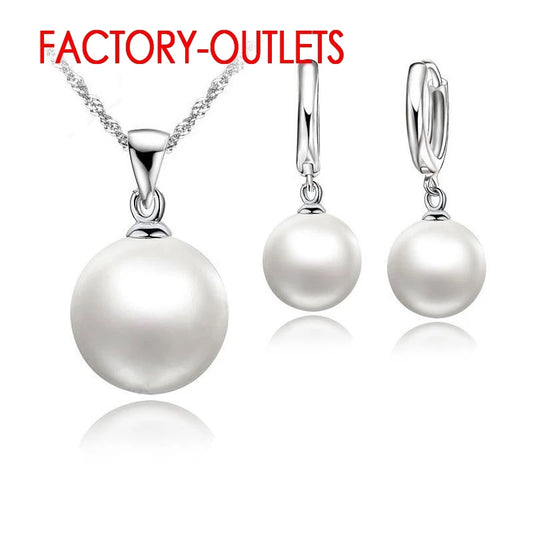 Genuine 925 Sterling Silver Bridal Jewelry Sets Pearl Fashion Jewelry
