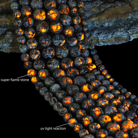 Natural Flame Stone Beads New Yooperlite Sodalite