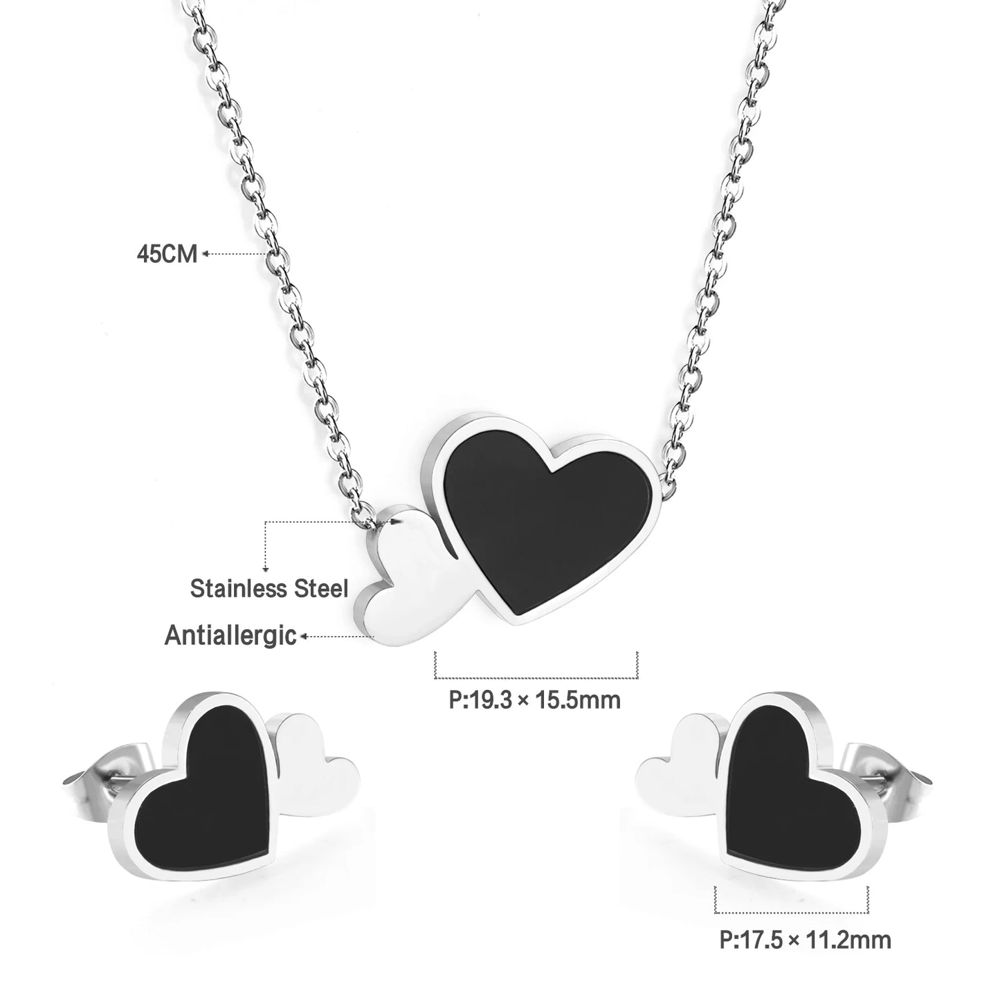 LUXUKISSKIDS Trendy Jewellery Sets Stainless Steel