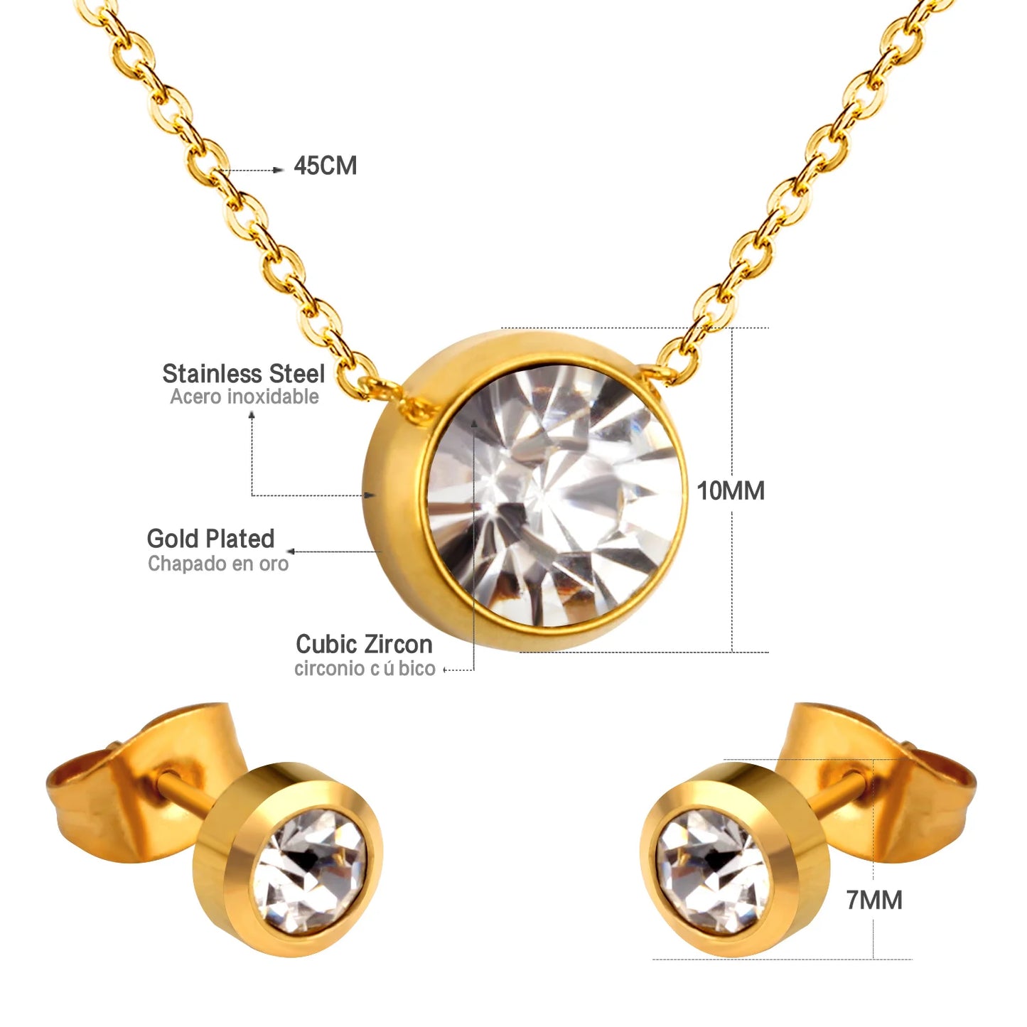 LUXUKISSKIDS Trendy Jewellery Sets Stainless Steel
