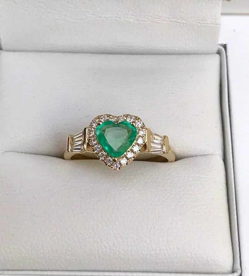 Elegant Noble Gold Color Heart Ring