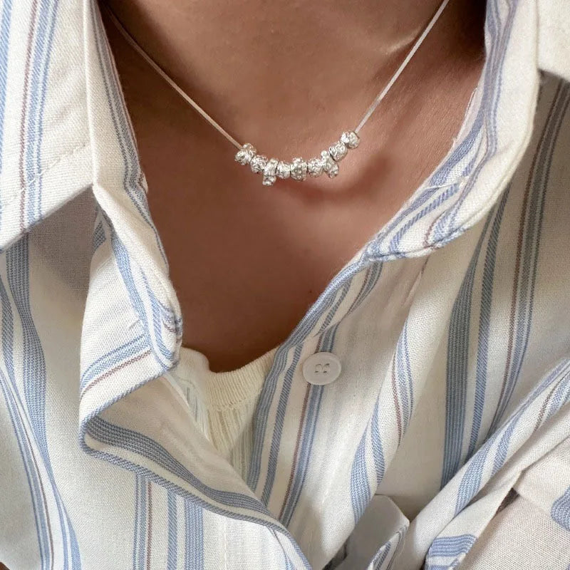 Sterling Silver Necklace Cute Five Pointed Star Set