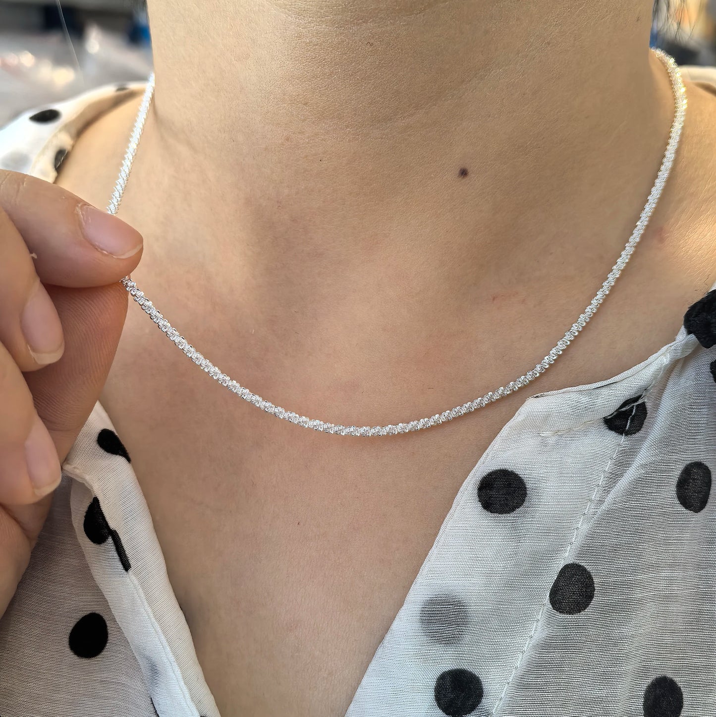 Sterling Silver Necklace Cute Five Pointed Star Set