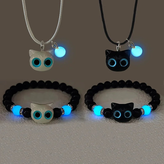 Cat Luminous Necklace Glow In The Dark Pendant