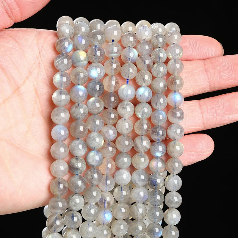 3A Natural Gray Moonstone Irisation Shiny Labradorite Fine Gems