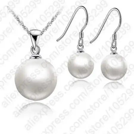 Genuine 925 Sterling Silver Bridal Jewelry Sets Pearl Fashion Jewelry