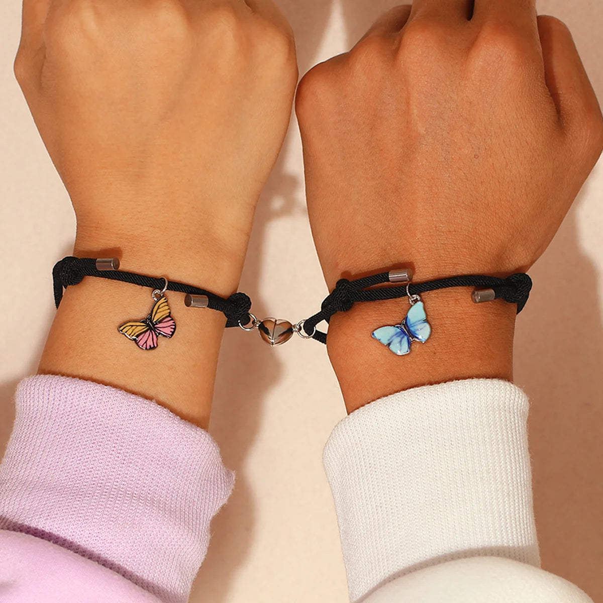 2 PCS/Set Butterfly Couples Pendant Luminous Bracelet