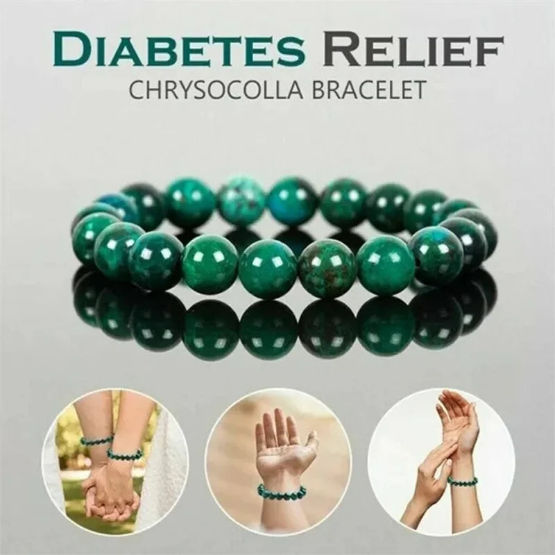 Natural Stone Beads Bracelet Round Diabetes Relief Bracelet Healing Lose Weight Jewelry