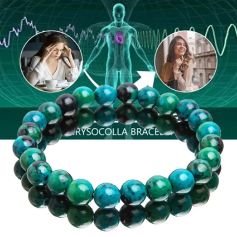 Natural Stone Beads Bracelet Round Diabetes Relief Bracelet Healing Lose Weight Jewelry