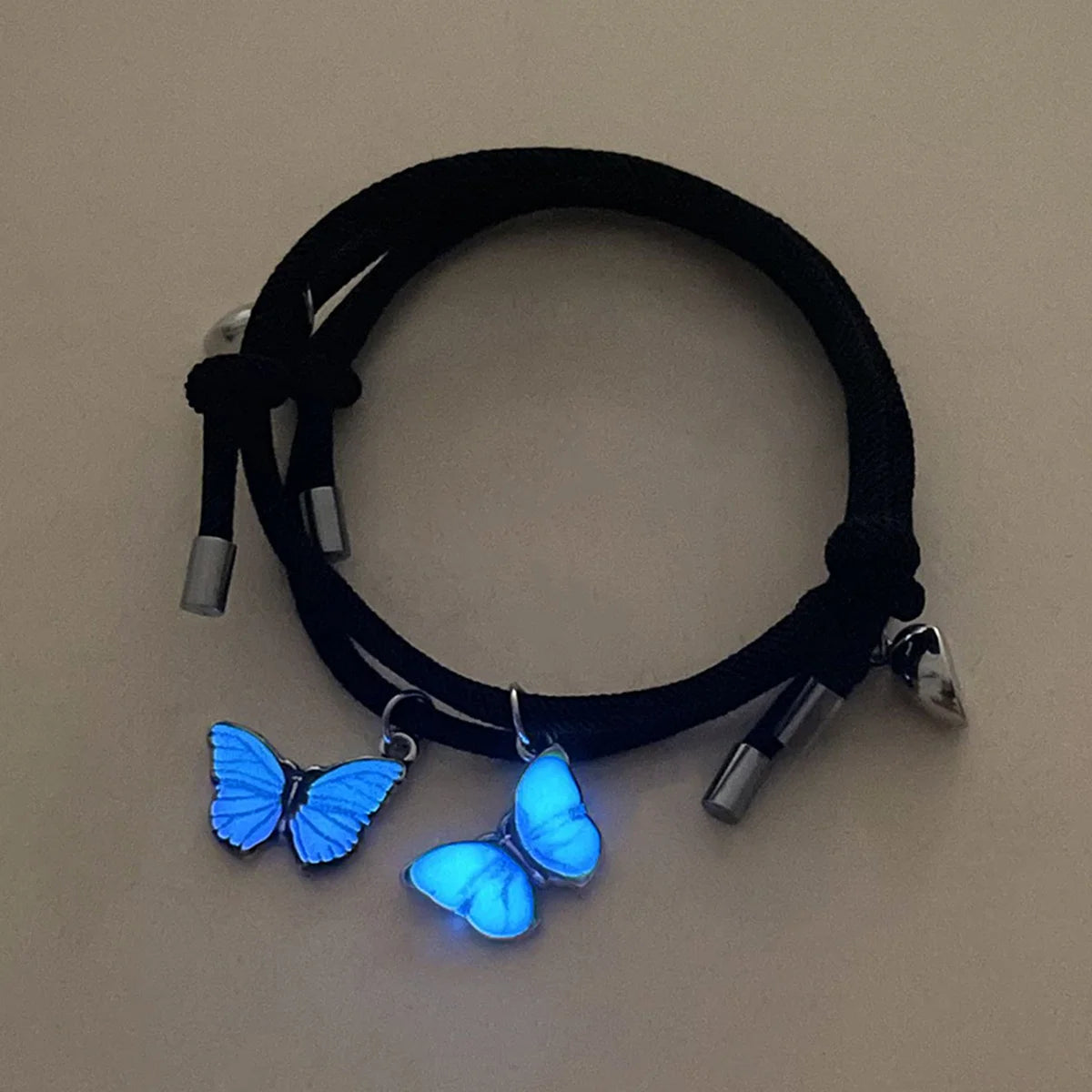 2 PCS/Set Butterfly Couples Pendant Luminous Bracelet
