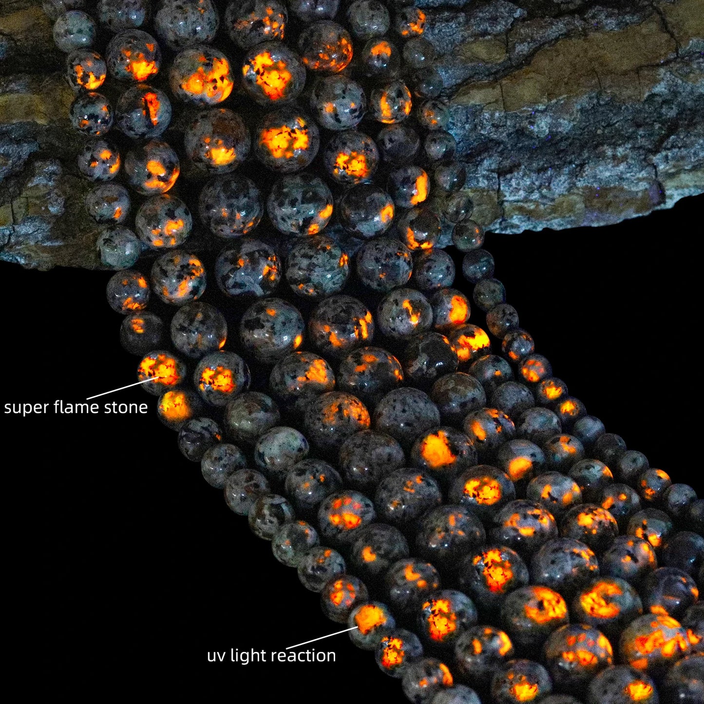 Natural Flame Stone Beads New Yooperlite Sodalite