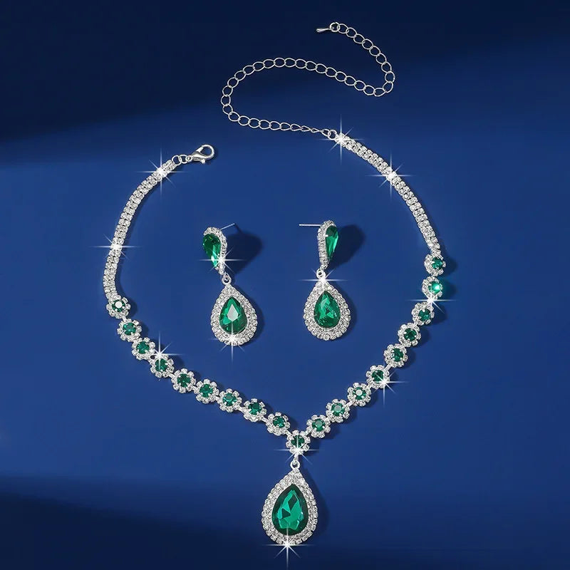 Crystal Necklace Earrings