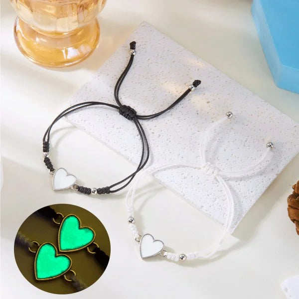 2 PCS/Set Butterfly Couples Pendant Luminous Bracelet