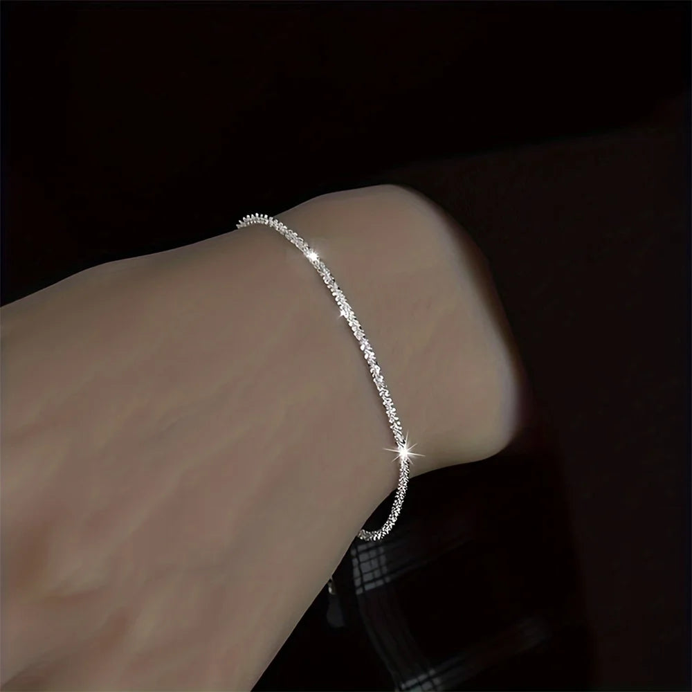 Silver Plated Clavicle Chain Necklace Bracelet